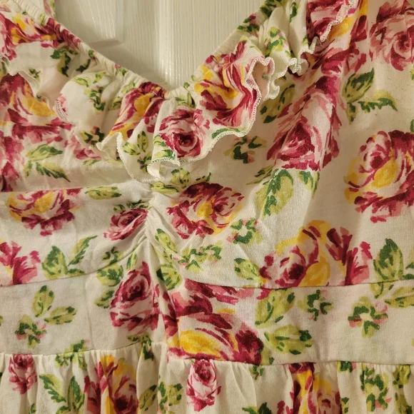 Torrid Pink and Green Floral Smocked Dress - Picture 2 of 7